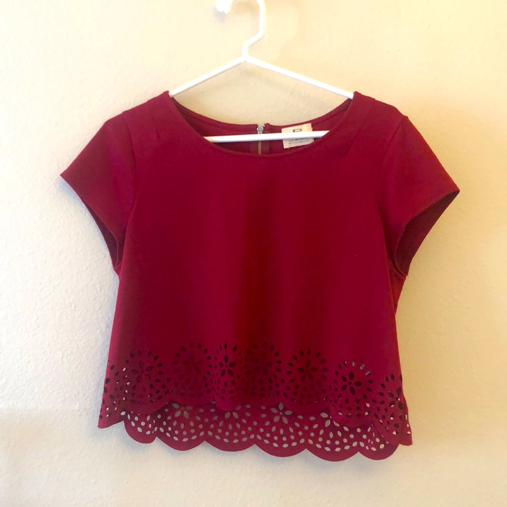 Maroon Crop Top